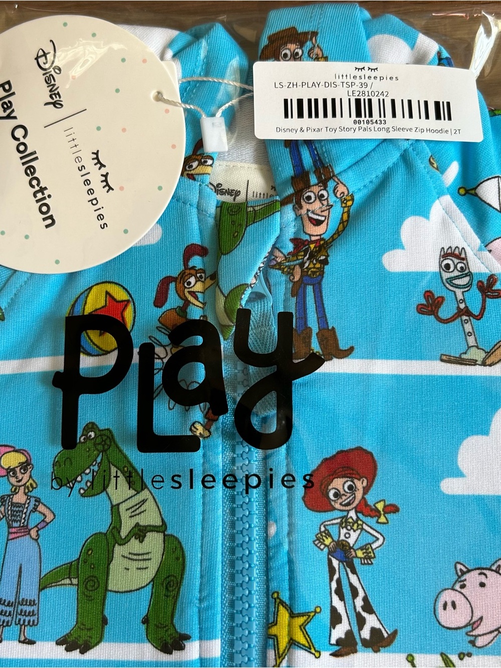 Little Sleepies Disney Pixar Toy Story Pals Blue Zip Hoodie 2T - Picture 5 of 6